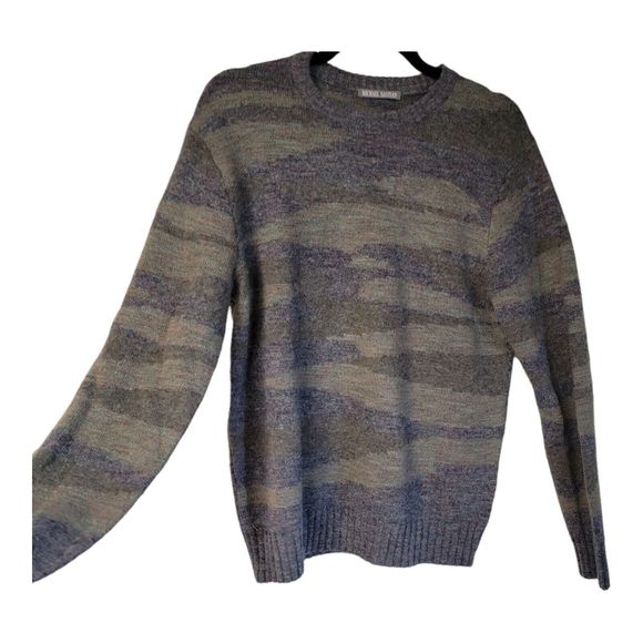 MICHAEL BASTIAN Sweater Wool Blend Gray Purple Soft SMALL - Picture 2 of 8